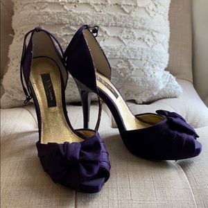 Nina Purple Satin Pump